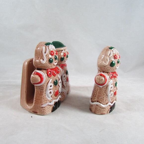 Gingerbread Napkin Holder with One Shaker SNP Japan Holiday Decor Christmas - Picture 3 of 8
